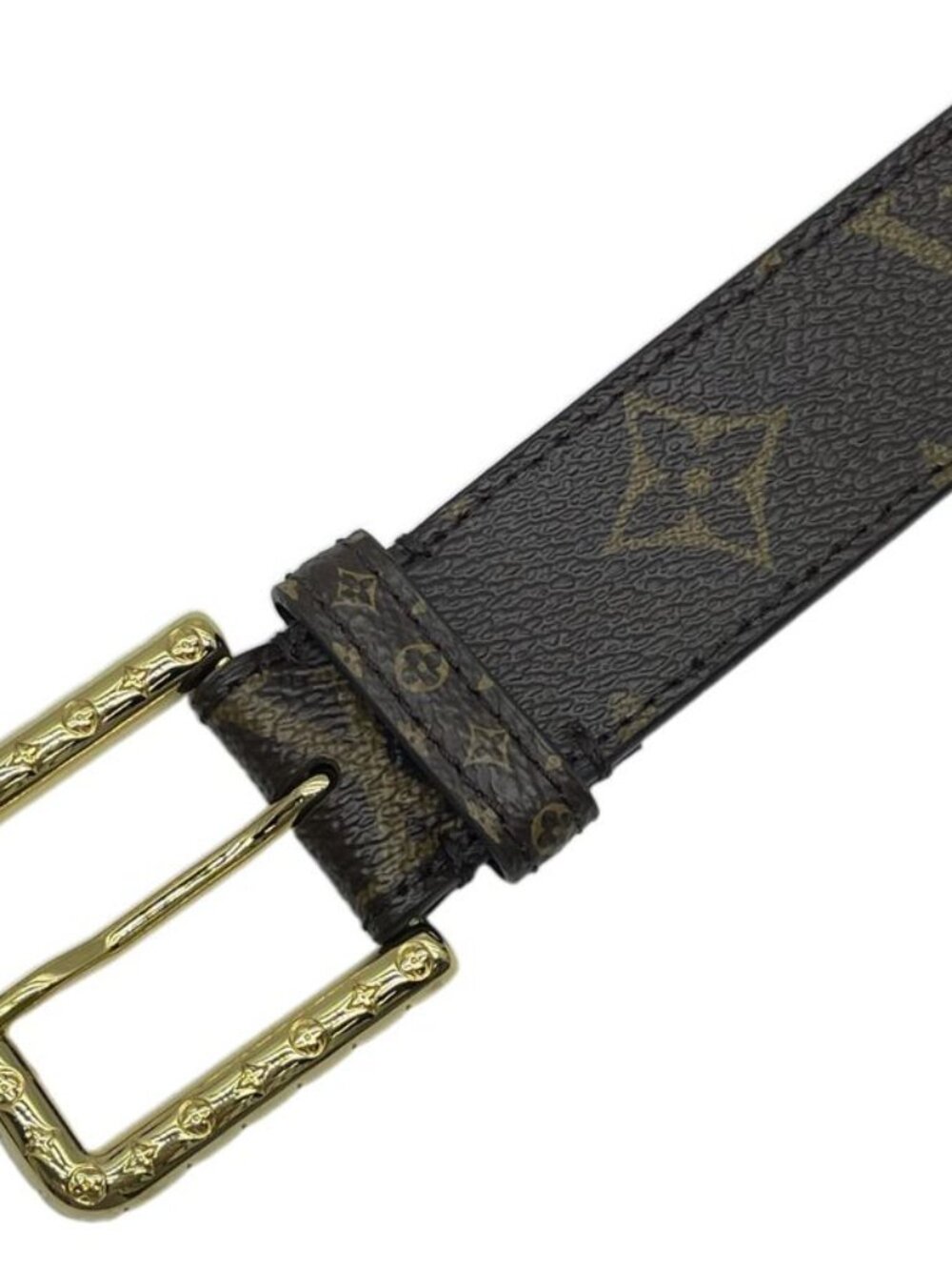 Louis Vuitton Belt Ceinture Monogram Canvas Brown Gold - Picture 2 of 9